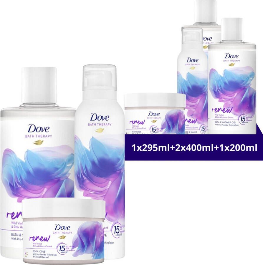 Dove Bath Therapy Renew Mix Geschenkpakket 4 Stuks Voordeelverpakking