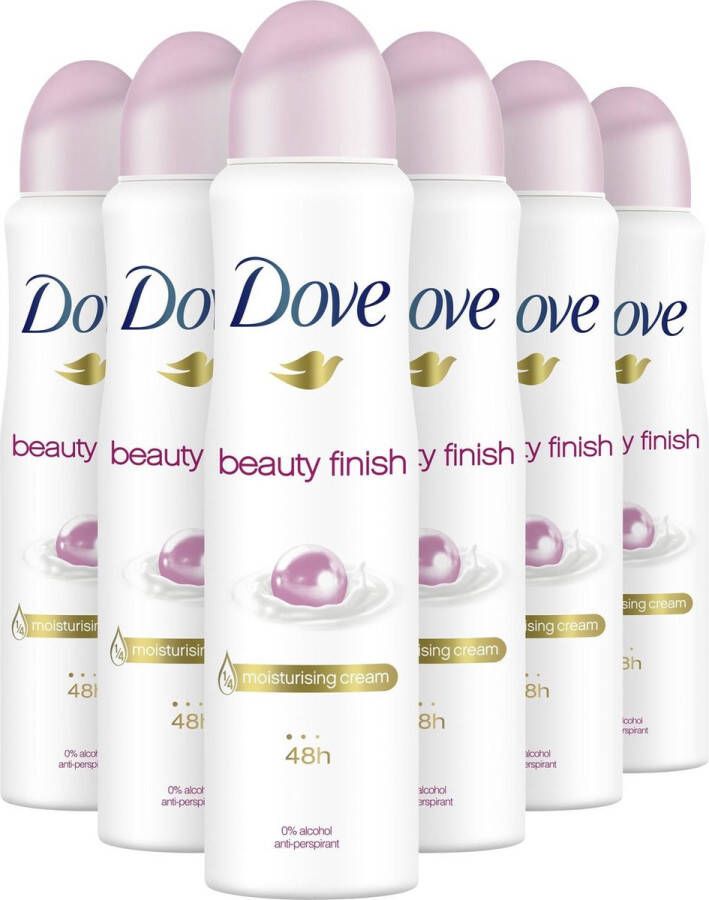 Dove Beauty Finish Anti-transpirant Deodorant 6 x 150 ml Voordeelverpakking