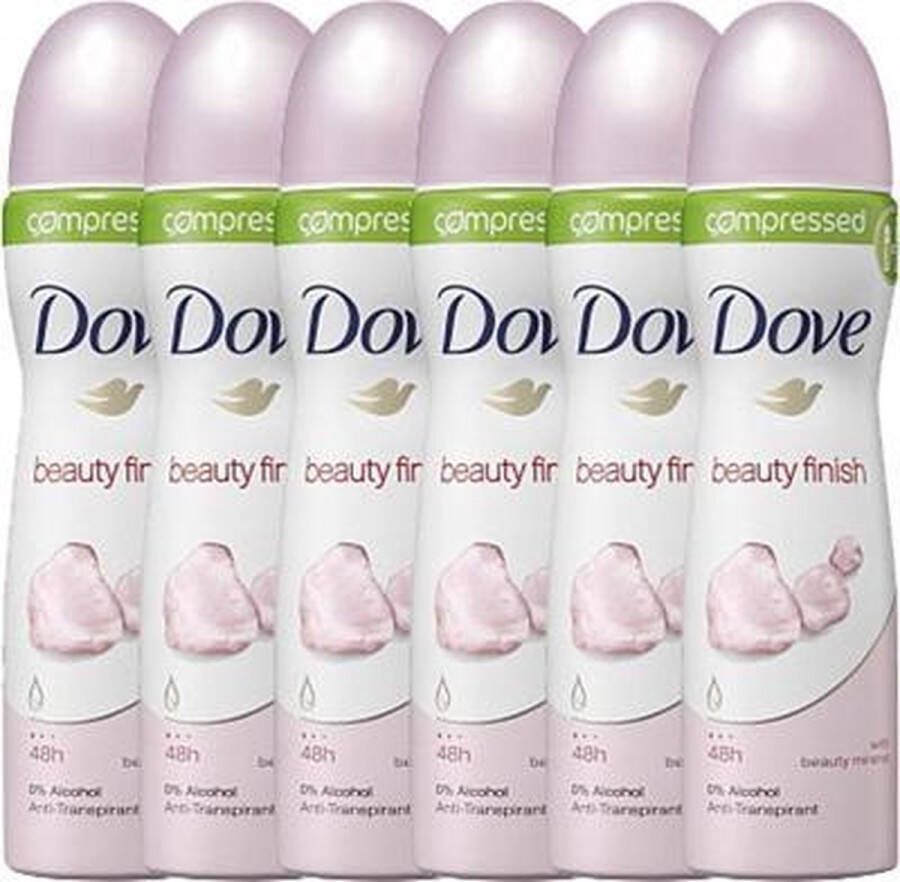 Dove Beauty Finish Women 6 x 75 ml Deodorant Spray Voordeelverpakking