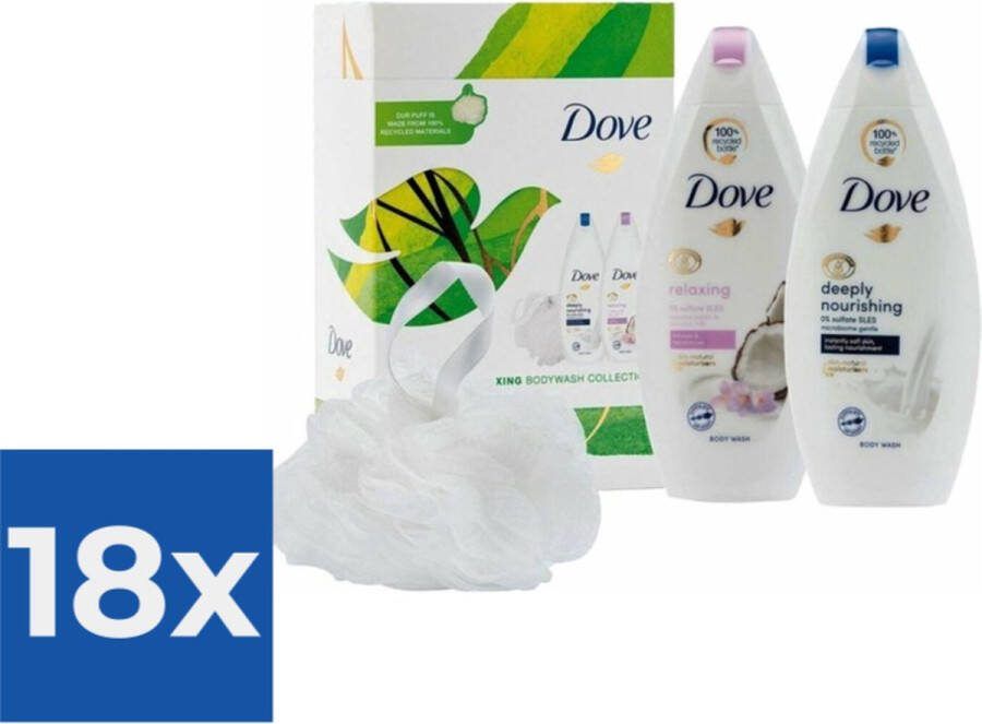 Dove Blissfully Relaxing Giftset 2x Douchegel & Puff Voordeelverpakking 18 stuks