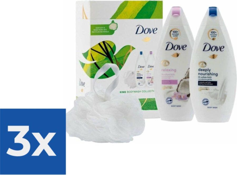 Dove Blissfully Relaxing Giftset 2x Douchegel & Puff Voordeelverpakking 3 stuks