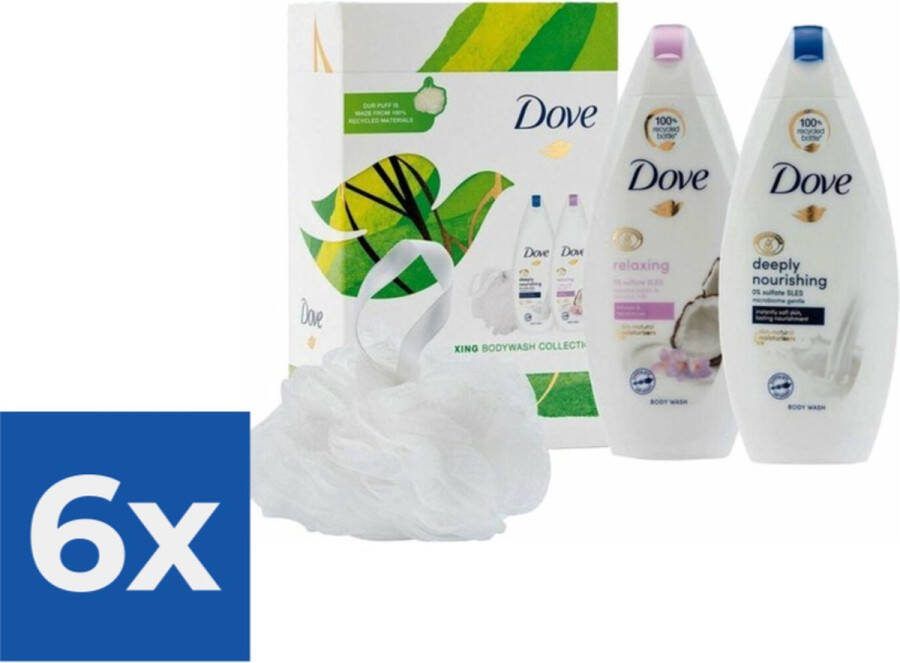 Dove Blissfully Relaxing Giftset 2x Douchegel & Puff Voordeelverpakking 6 stuks