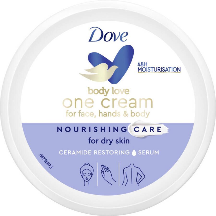 Dove Body Love Hydraterende Bodycrème One Cream Rich verwennende vochtinbrengende crème voor een zijdezachte huid 250 ml