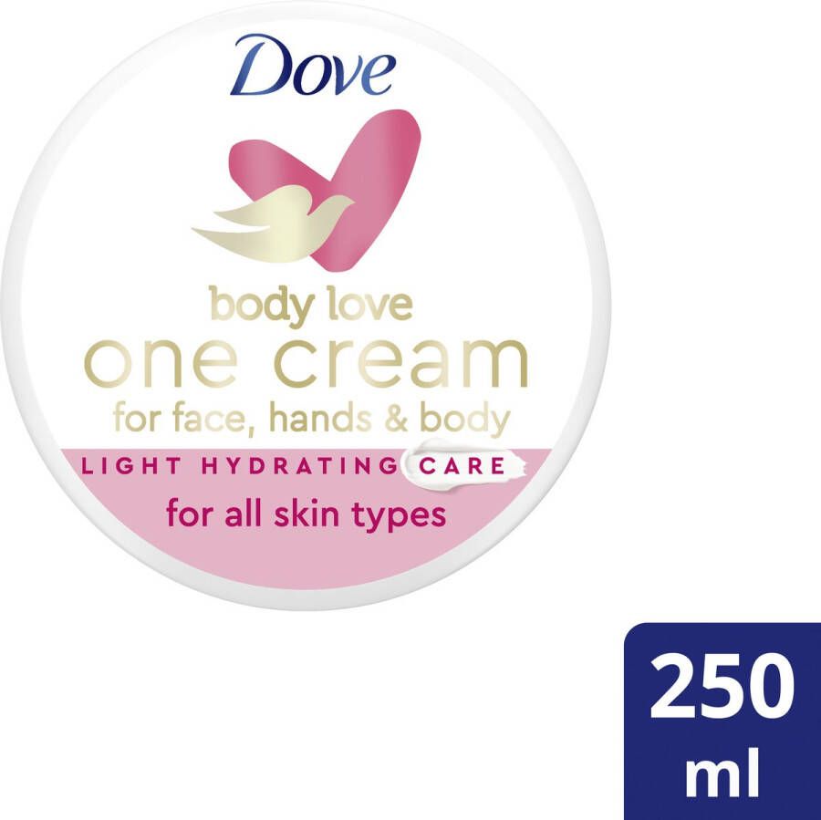 Dove Body Love Hydraterende Bodycrème One Cream Light verwennende vochtinbrengende crème voor een zijdezachte huid 250 ml