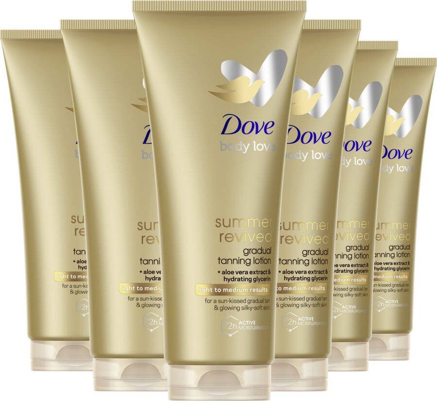 Dove Body Love Summer Revived Light-Medium Zelfbruinende Bodylotion 6 x 200 ml Voordeelverpakking
