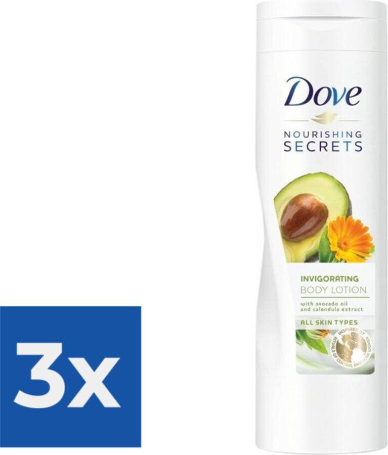 Dove Bodylotion Nourishing Secrets Invigorating Avocado 250 ml Voordeelverpakking 3 stuks