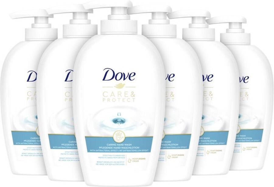 Dove Care & Protect vloeibare handzeep voor een schone zachte en verzorgde huid 6 x 250 ml Voordeelverpakking