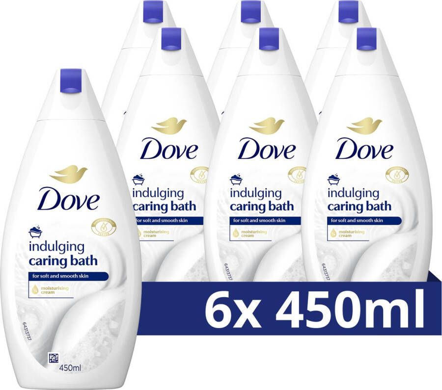 Dove Caring Bath Badcrème Indulging Cream verrijkt met 1 4 hydraterende crème 6 x 450 ml