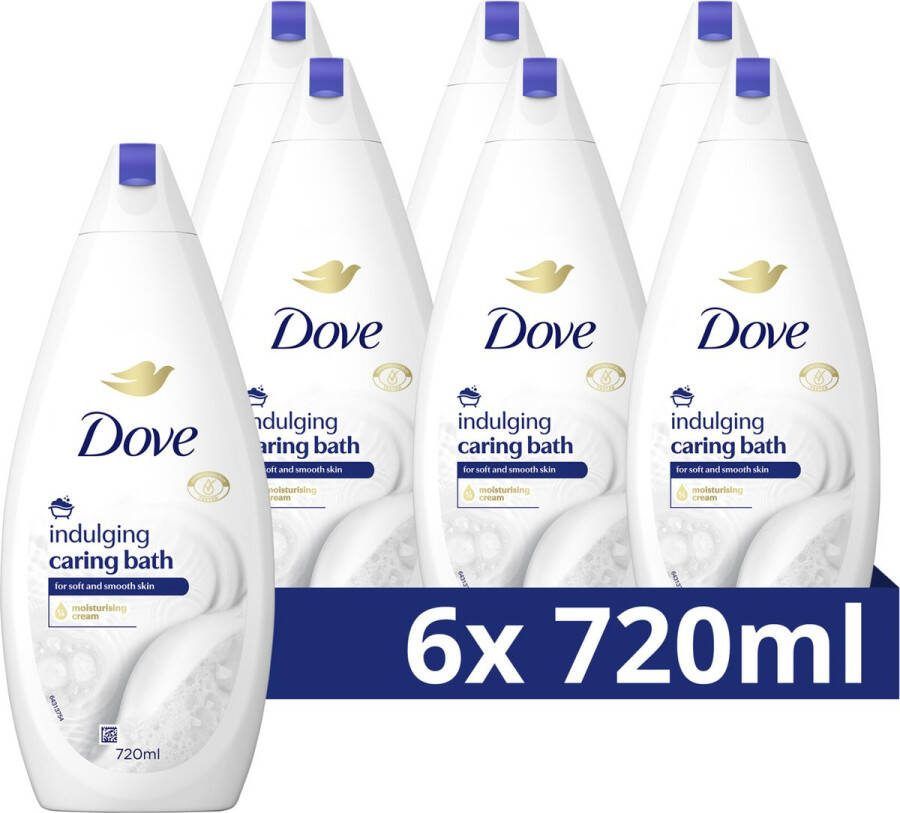 Dove Caring Bath Badcrème Indulging Cream verrijkt met 1 4 hydraterende crème 6 x 720 ml