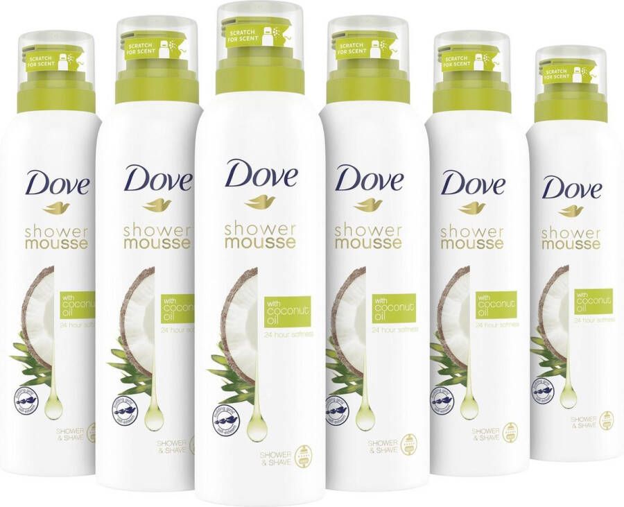 Dove Coconot Oil Doucheschuim 6 x 200ml Voordeelverpakking