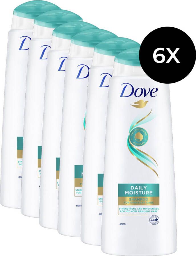 Dove Daily Moisture Shampoo 6x 400 ml (voor breekbaar haar)