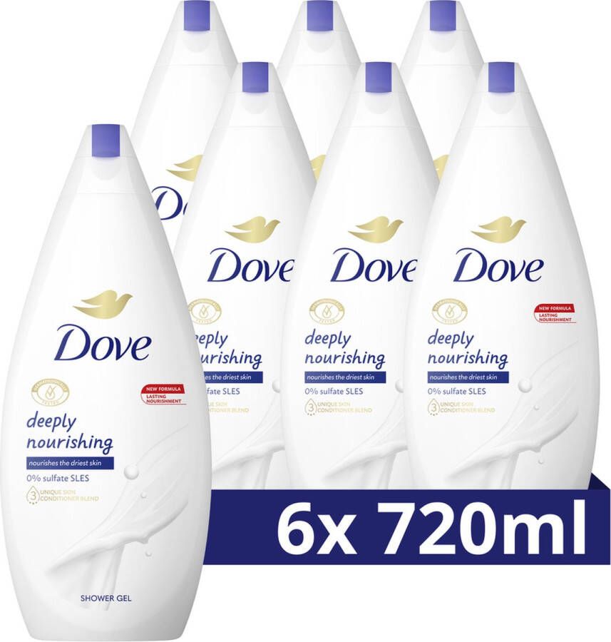 Dove Deeply Nourishing Douchecrème 6 x 720 ml Voordeelverpakking