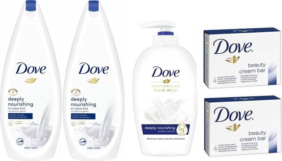 Dove Deeply Nourishing Voordeelpakket MIX Douchegel & Handzeep Pomp & Cream Bar