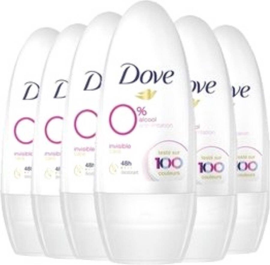 Dove Deo Roller Invisible Care Voordeelverpakking 6 x 50 ml