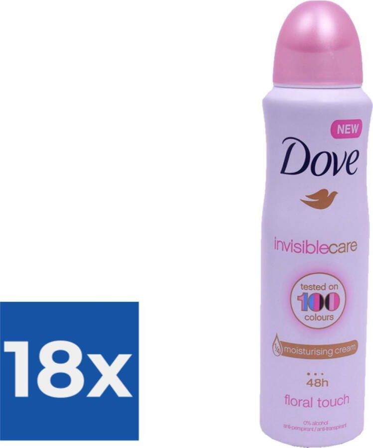 Dove Deodorant Invisible Care Floral Touch 150ml Voordeelverpakking 18 stuks
