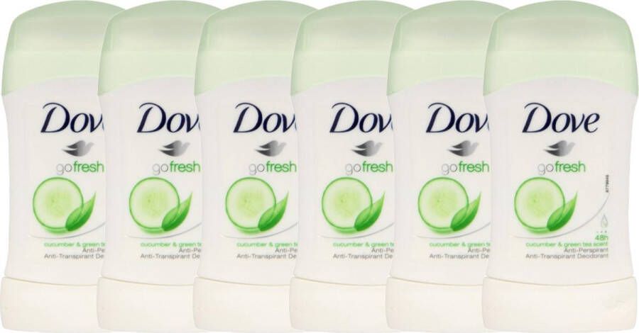 Dove Deodorant roller Go Fresh Cucumber & Green Tea 6 x 40 ml voordeelverpakking