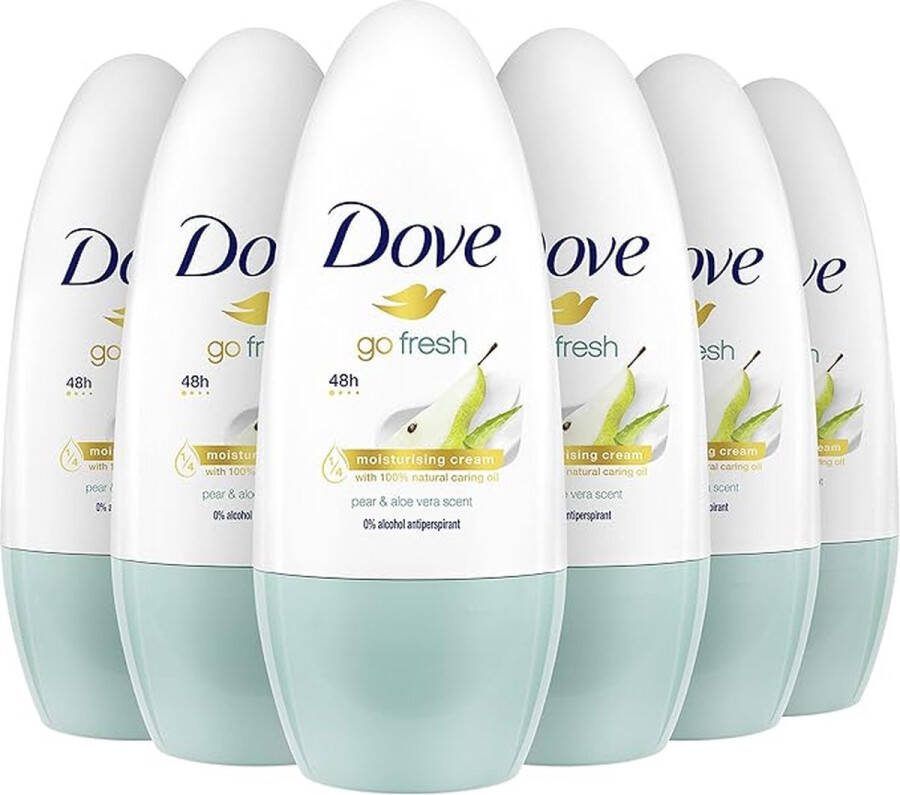 Dove Deodorant Roller Peer & Aloe Vera 6x50ml Voordeelverpakking