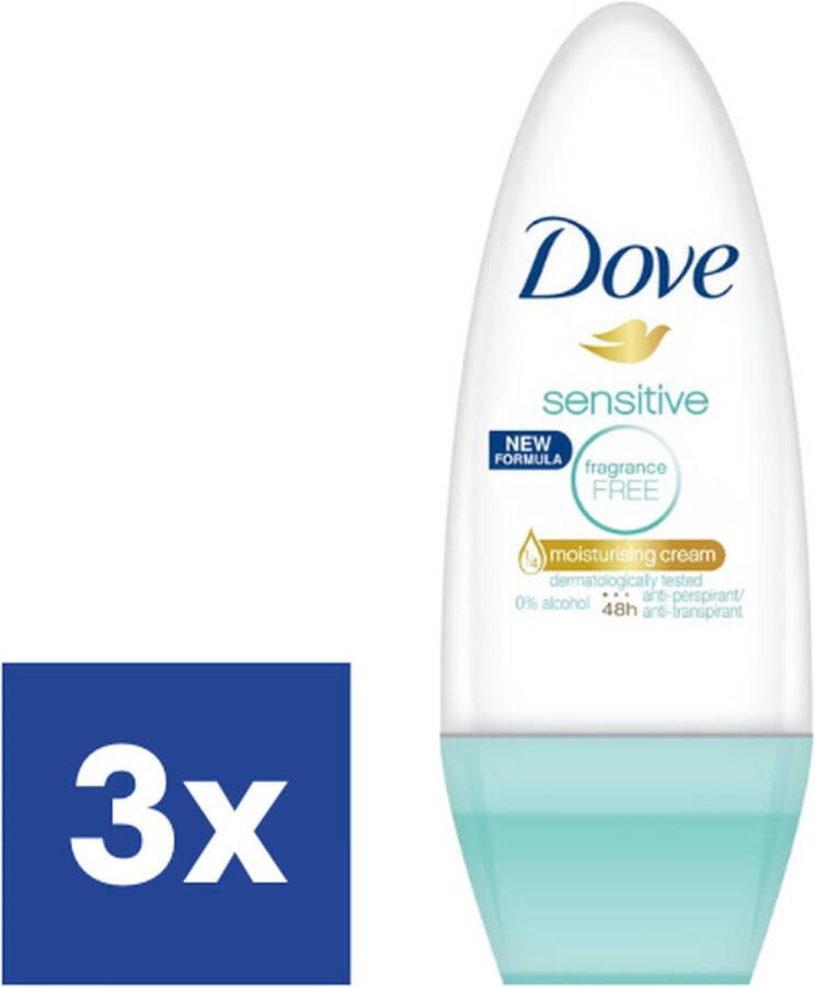 Dove Deodorant Roller Sensitive 3 x 50 ml