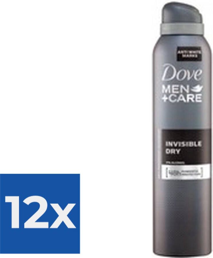 Dove Deodorant Spray Men Invisible Dry (250 ml) Voordeelverpakking 12 stuks
