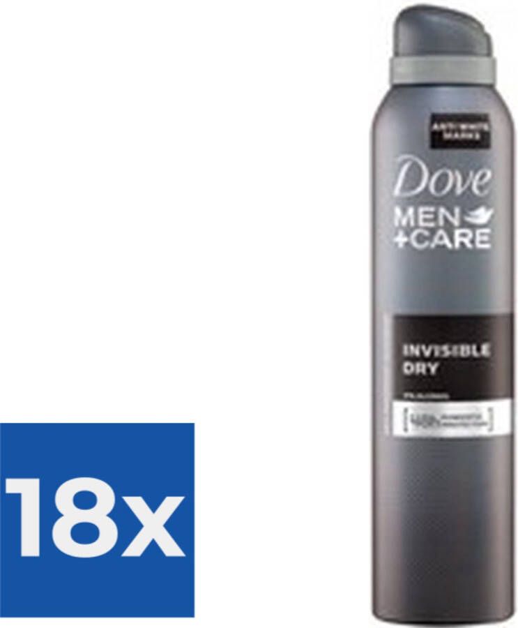 Dove Deodorant Spray Men Invisible Dry (250 ml) Voordeelverpakking 18 stuks