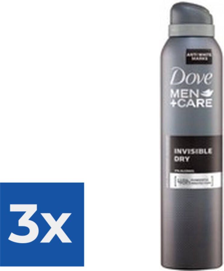 Dove Deodorant Spray Men Invisible Dry (250 ml) Voordeelverpakking 3 stuks