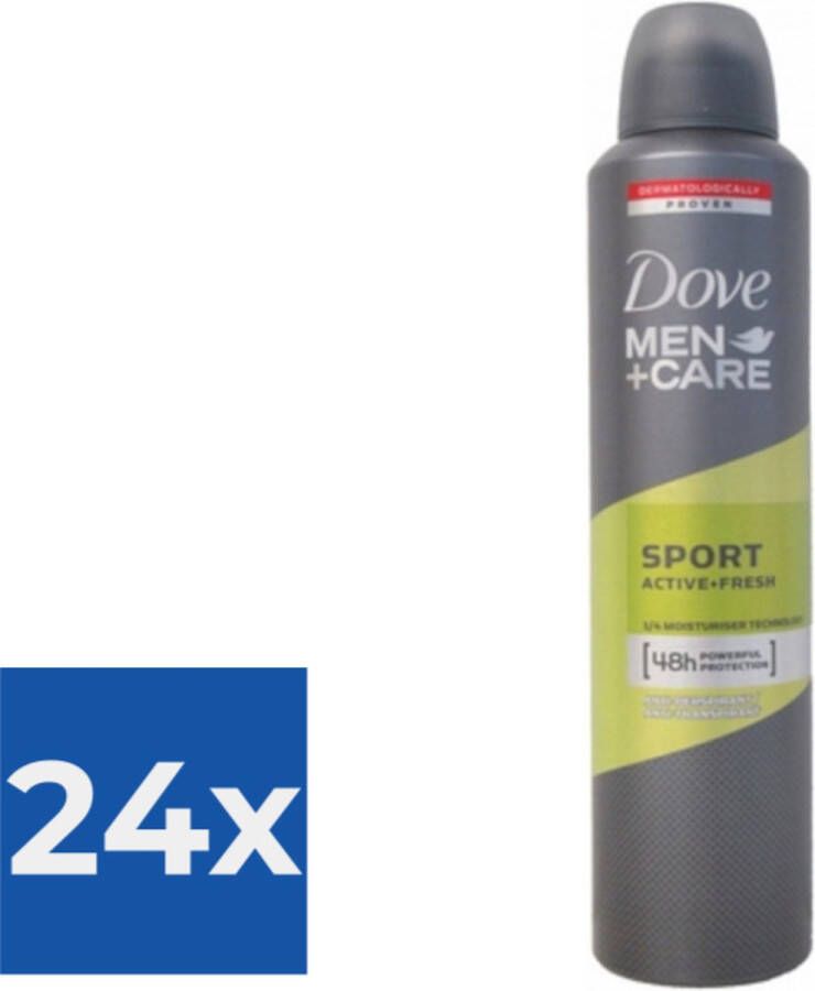 Dove Deodorant Spray Mens Sport Active + Fresh (250 ml) Voordeelverpakking 24 stuks