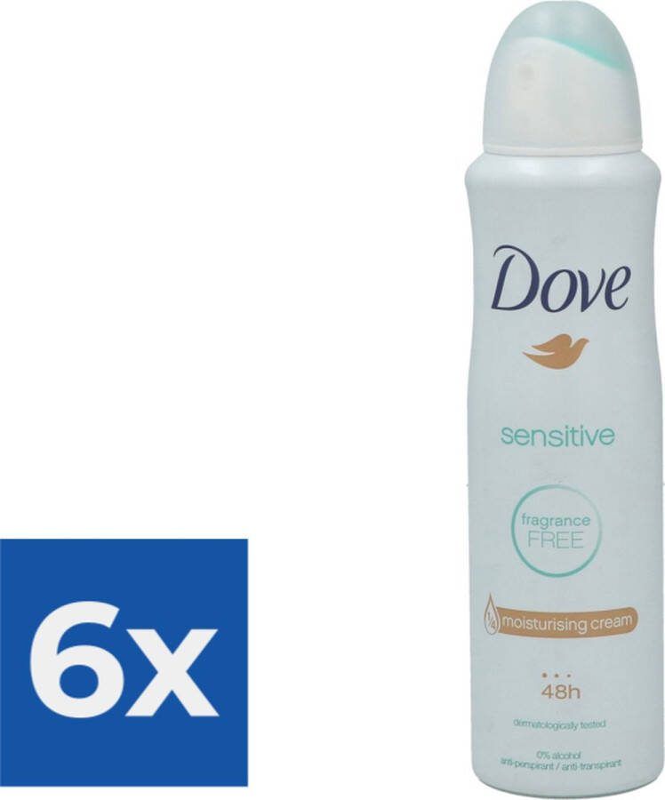 Dove Deodorant Spray Sensitive 150ml Voordeelverpakking 6 stuks