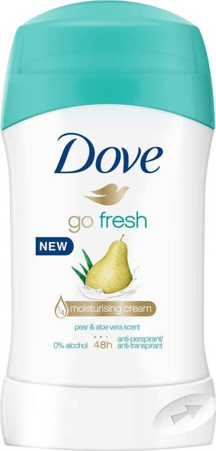 Dove Deodorant Stick Go Fresh Pear & Aloe Vera 0% Alcohol 48 uur Zweetbescherming 6 st. Voordeelverpakking