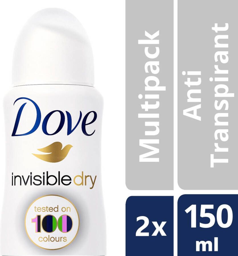 Dove Deodorant women Invisible Dry 150 ml 2 stuks