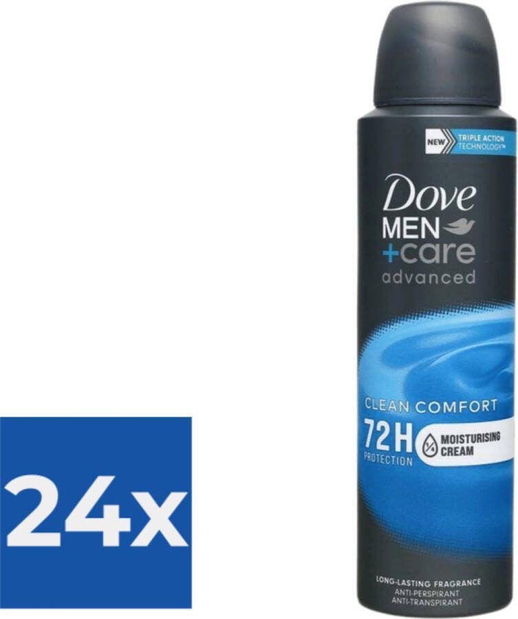 Dove Deospray Men Care Clean Comfort 150 ml Voordeelverpakking 24 stuks