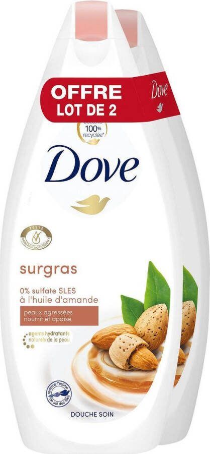Dove Douchegel Amandel Olie 2 x 400 ml Voordeelverpakking