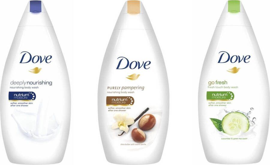 Dove Douchegel Assorti Shea Butter & Vanilla Deeply Nourishing Cucumber & Green Tea