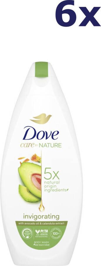 Dove Douchegel Care By Nature Invigorating 6 x 225 ml
