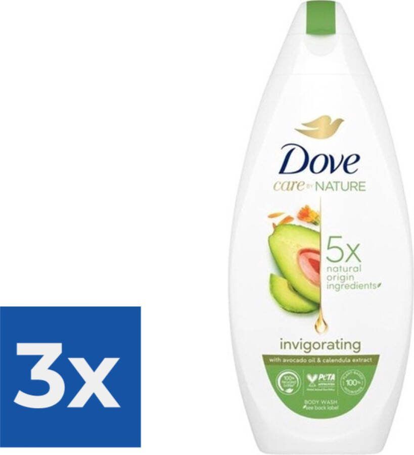 Dove Douchegel Care By Nature Invigorating Avocado 225 ml Voordeelverpakking 3 stuks