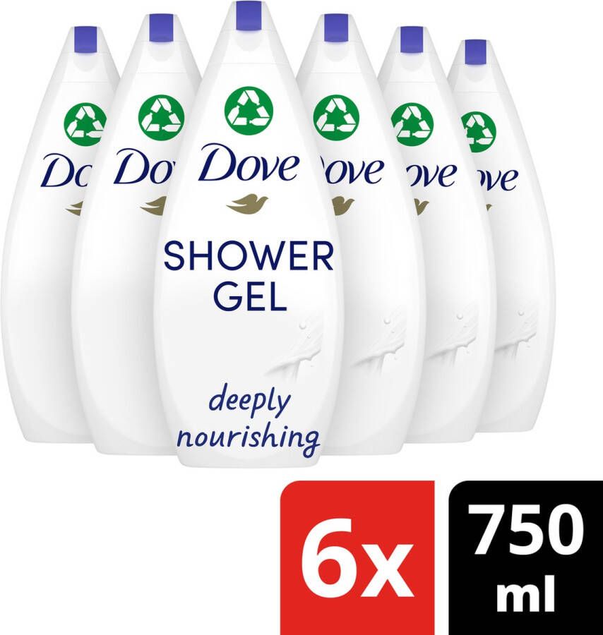 Dove Douchegel Deeply Nourishing 6 x 750 ml Voordeelverpakking