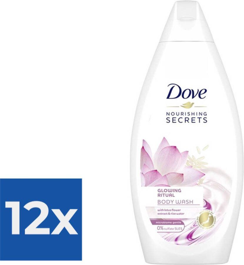 Dove Douchegel Glowing Ritual Lotusbloem 500ml Voordeelverpakking 12 stuks