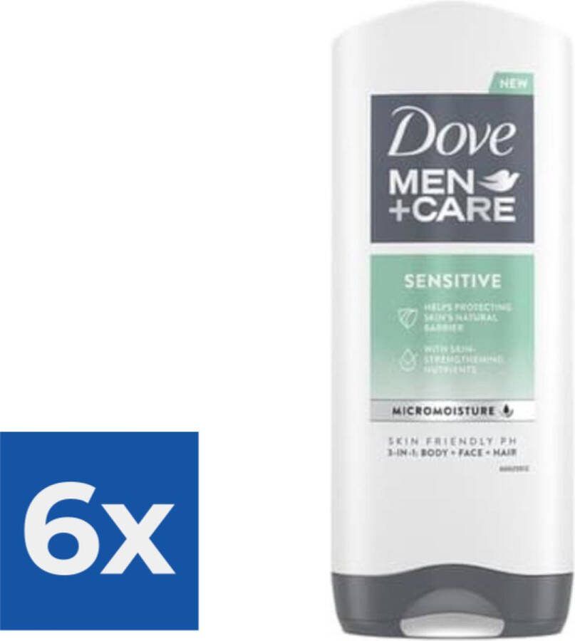 Dove Douchegel Men  Care Sensitive gel 3 in 1 400 ml Voordeelverpakking 6 stuks