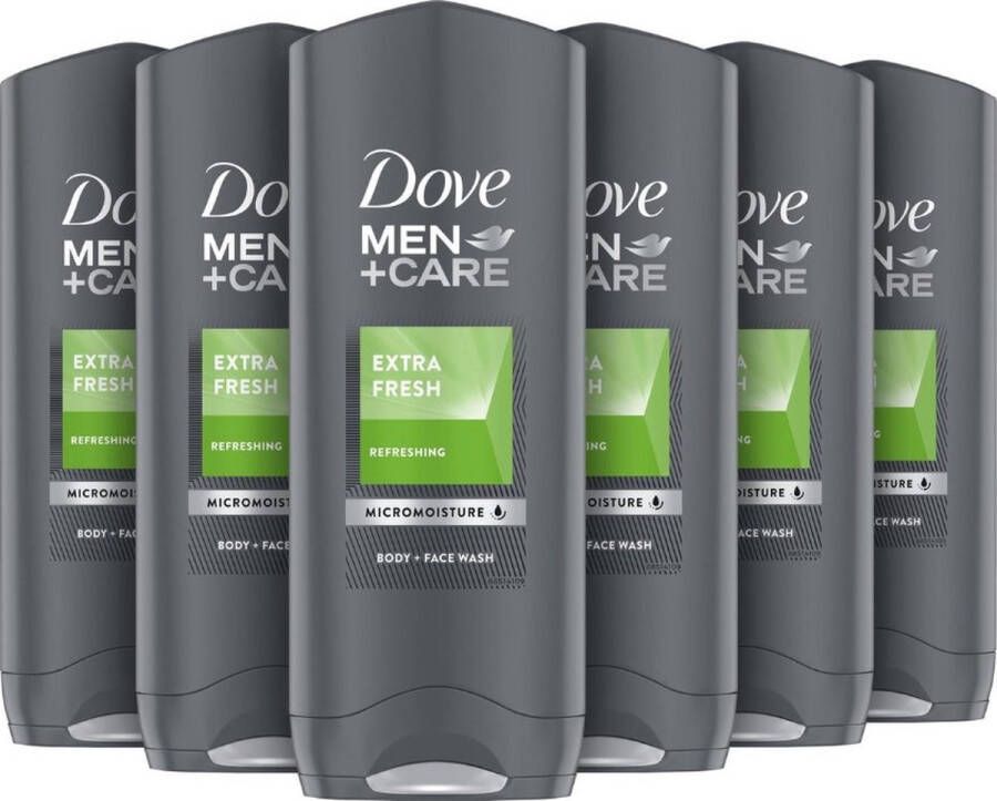 Dove Douchegel Men+Care Extra Fresh 6x 250 ml Voordeelverpakking