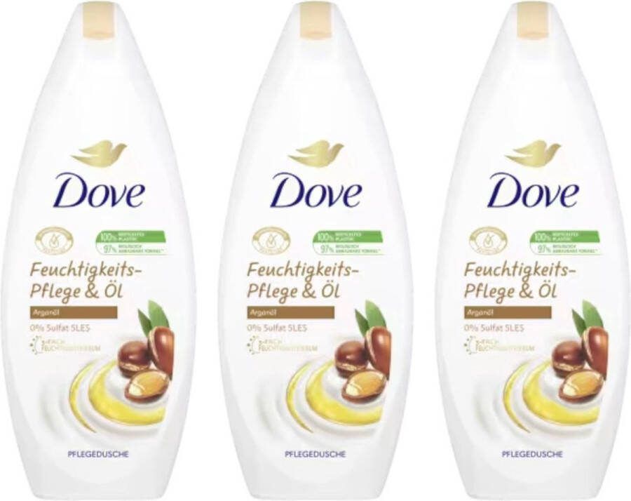 Dove Douchegel Moisturising Care & Argan Oil 250ML Voordeelverpakking 3 stuks