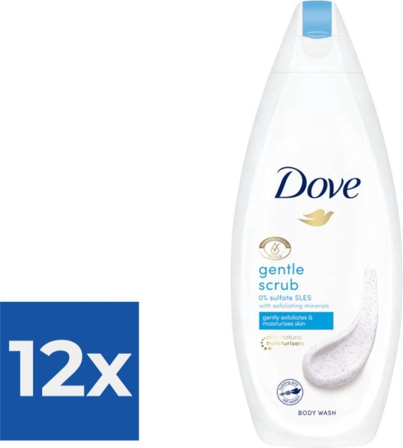 Dove Douchegel Neutral Gentle Scrub 225 ml Voordeelverpakking 12 stuks