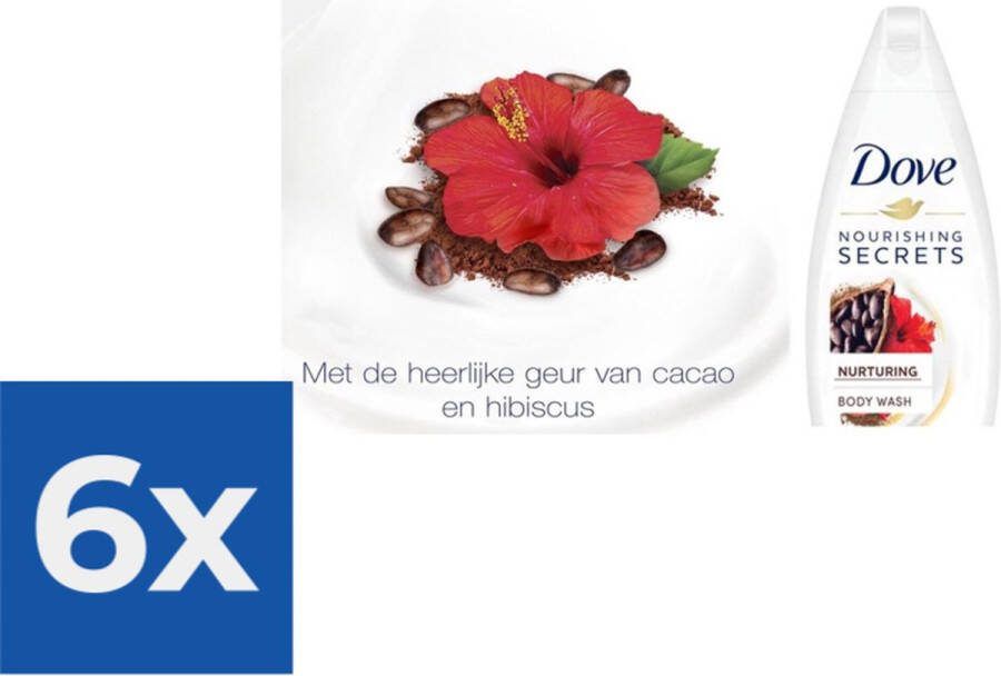 Dove Douchegel  Nurturing Cacao & Hibiscus 225 ml Voordeelverpakking 6 stuks