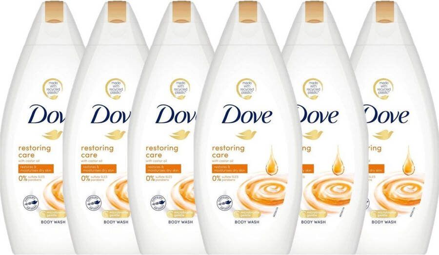 Dove Douchegel Restoring Care Oil & Cream Voordeelverpakking 6 x 500 ml