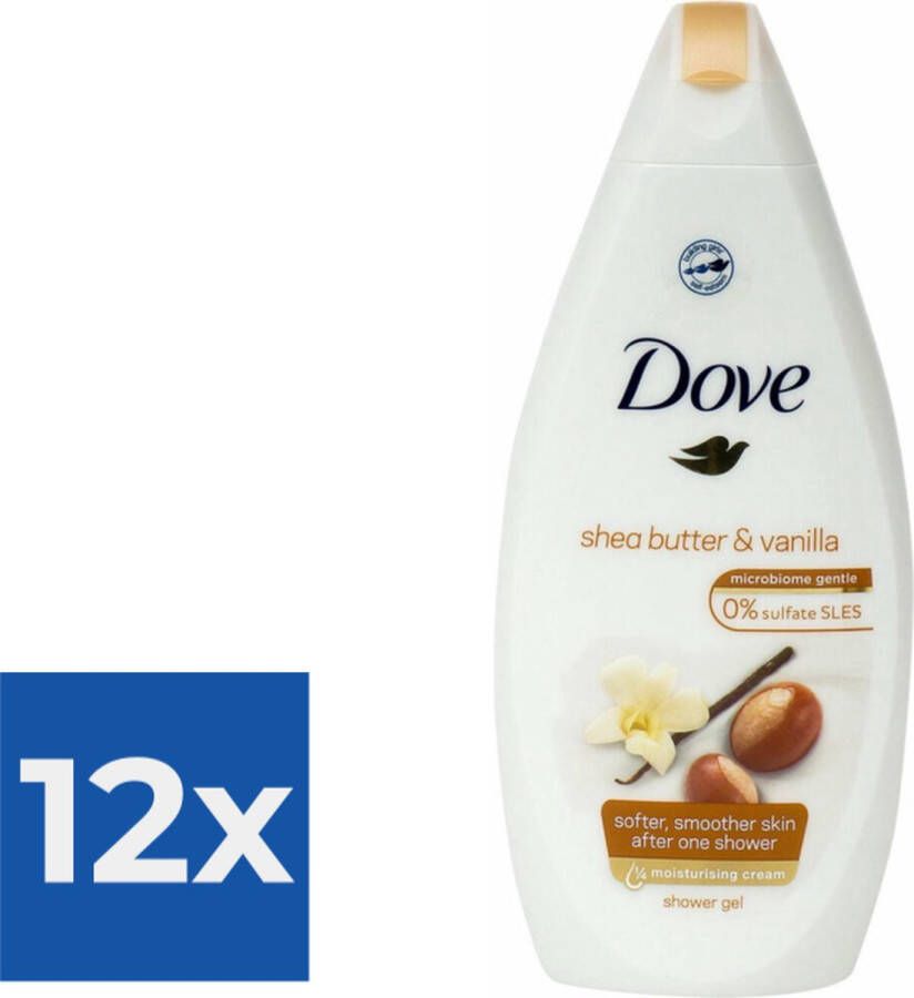Dove Douchegel Shea Butter & Vanille 500 ml Voordeelverpakking 12 stuks