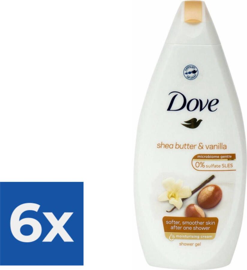 Dove Douchegel Shea Butter & Vanille 500 ml Voordeelverpakking 6 stuks