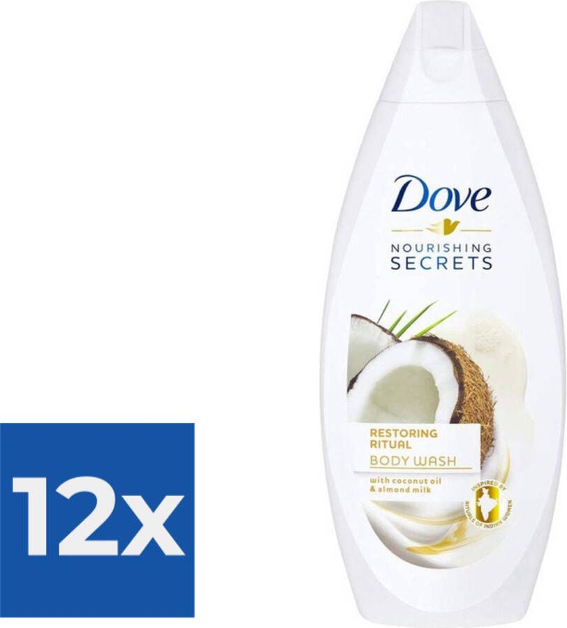 Dove Douchegel Shower Nourishing Secrets Coconut+Almond 500ml Voordeelverpakking 12 stuks