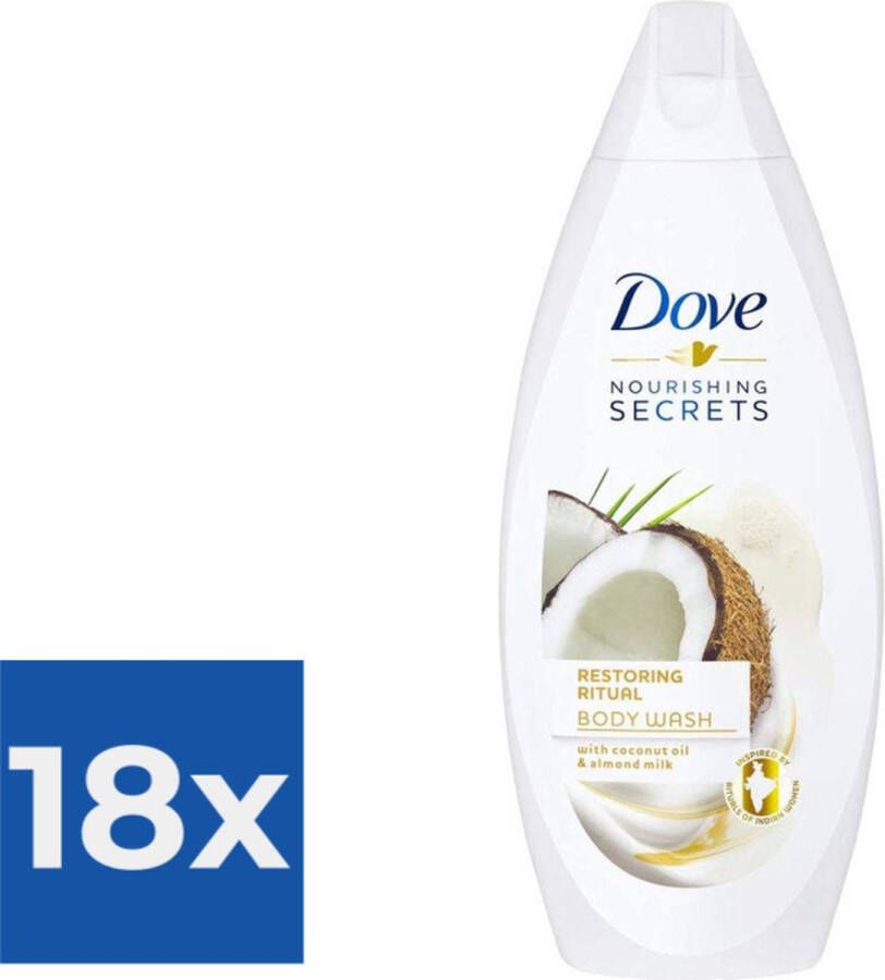 Dove Douchegel Shower Nourishing Secrets Coconut+Almond 500ml Voordeelverpakking 18 stuks