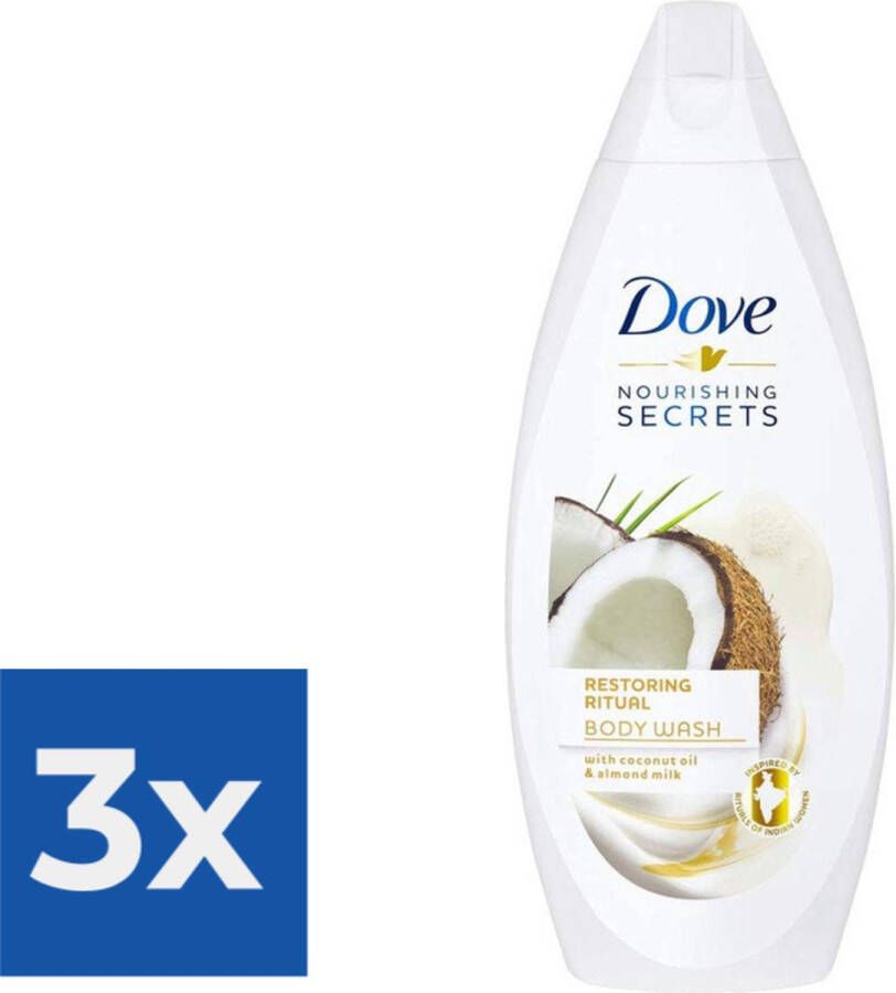 Dove Douchegel Shower Nourishing Secrets Coconut+Almond 500ml Voordeelverpakking 3 stuks