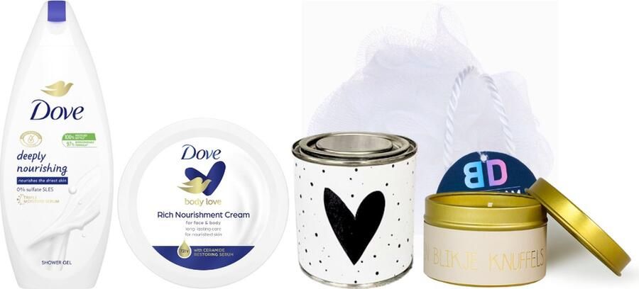 Dove Cadeauset Liefde Showergel Cream Snoepjes en Kaars