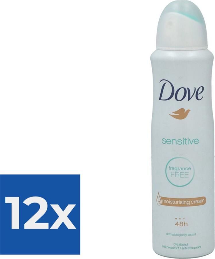 Dove Deodorant Spray Sensitive 150ml Voordeelverpakking 12 stuks