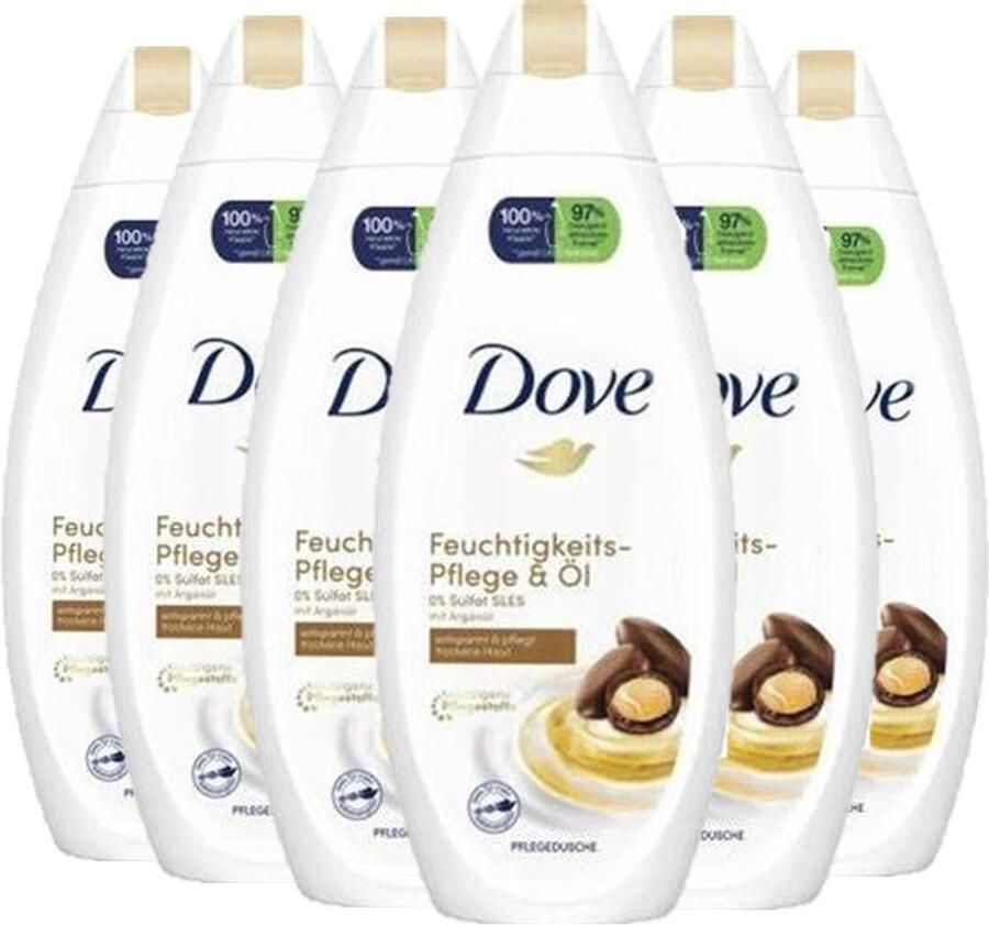 Dove Douchegel Care & Argan Oil Voordeelverpakking 6 x 250 ml